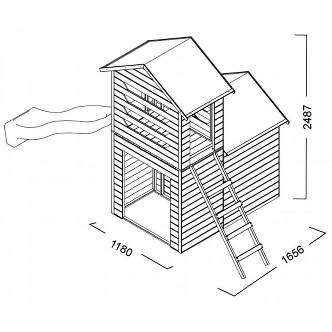 Kindergartenhaus Robert mit Rutsche 165x118x249cm