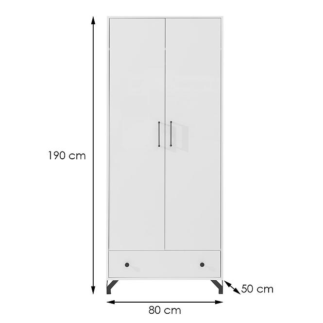 Schrank Bergen Be1 weiß Lux/weiß glanz