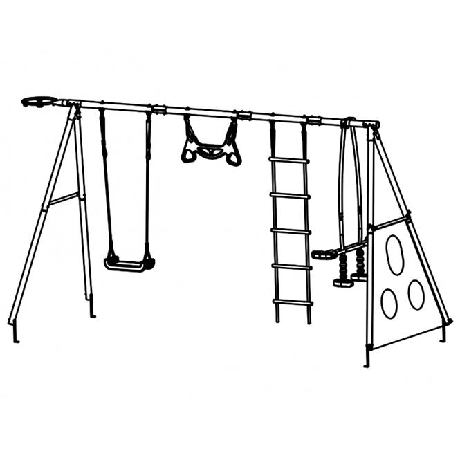 Kinderspielplatz aus Metall Allan 378x136x180 cm