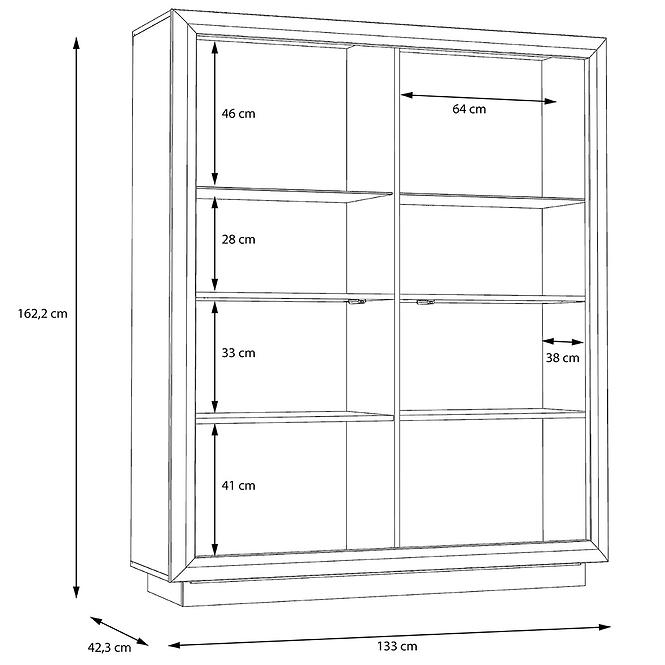 Vitrine ACHACY eiche/schwarz