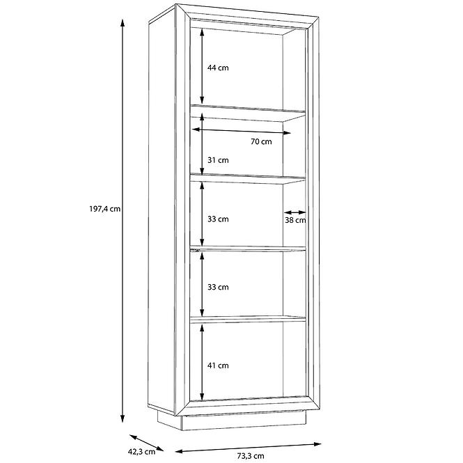 Vitrine ACHACY eiche/schwarz