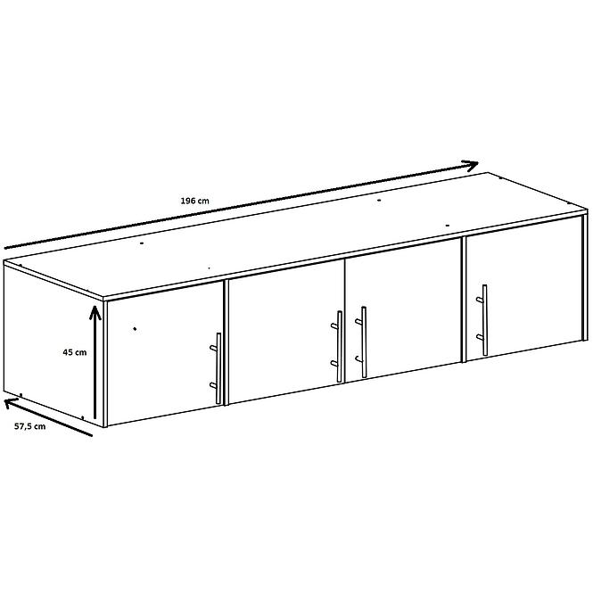 Schrankaufsatz Bali D4 graphit