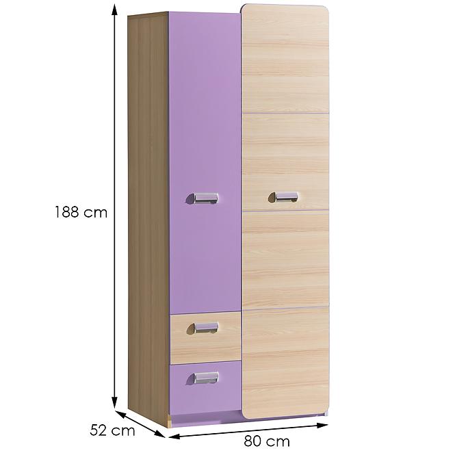 Schrank Lorento 01 asche coimbra/violett