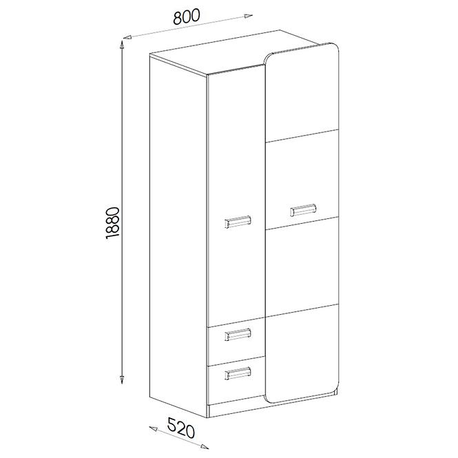 Schrank Lorento 01 asche coimbra/violett