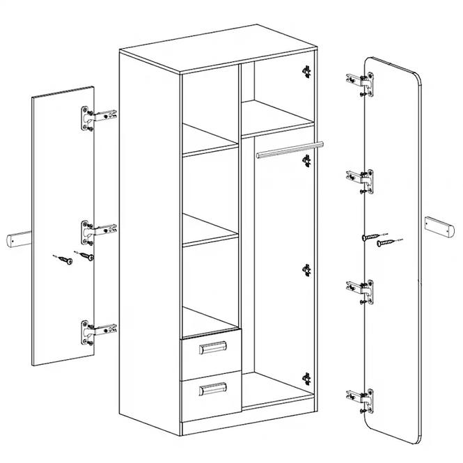 Schrank Lorento 01 asche coimbra/violett