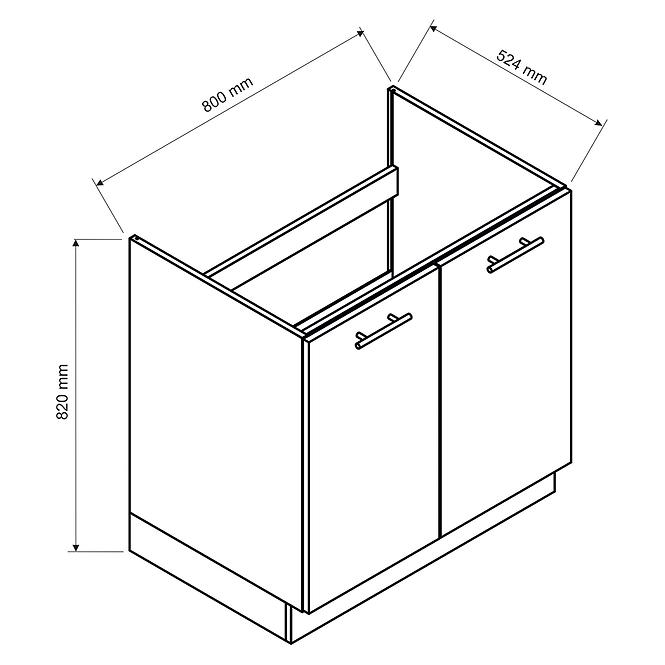 36ZS+SZAFKA KUCHENNA MAX D80ZL JASNO BEŻOWY