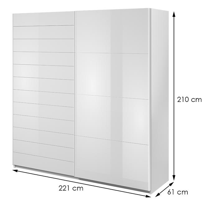 Schrank Galaxy 2D 68 weiß/weißes Glas