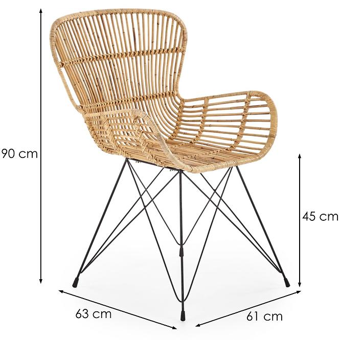 Stuhl K335 Rattan/Metall Natural