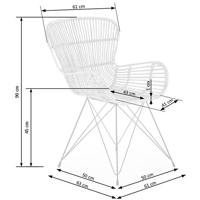 Stuhl K335 Rattan/Metall Natural