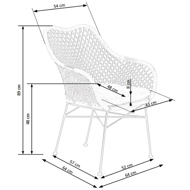 Stuhl K336 Rattan/Metall Natural/dunkelbraun