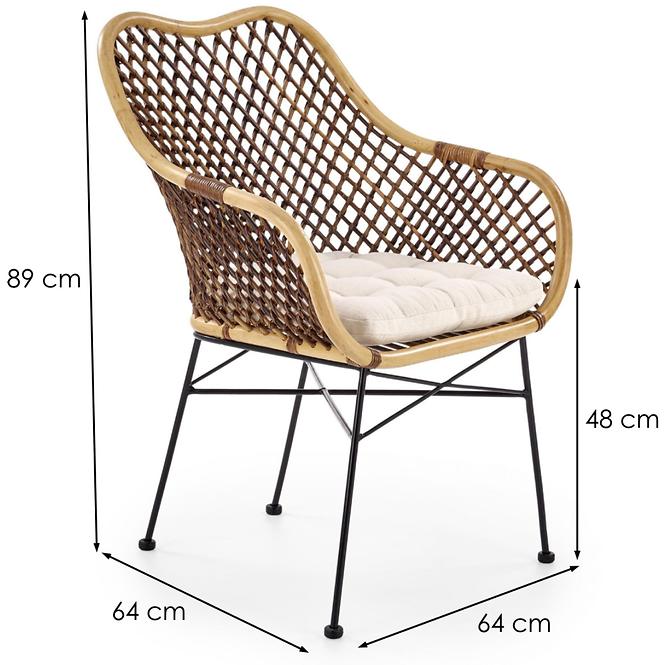 Stuhl K336 Rattan/Metall Natural/dunkelbraun