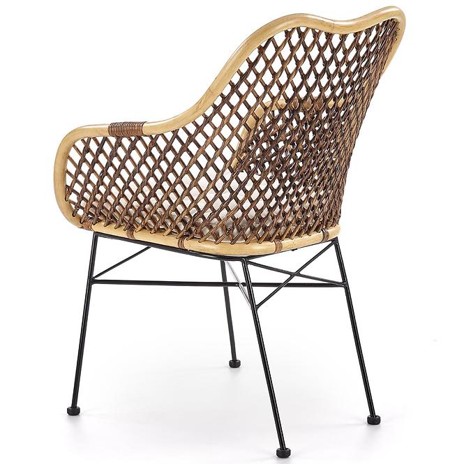 Stuhl K336 Rattan/Metall Natural/dunkelbraun