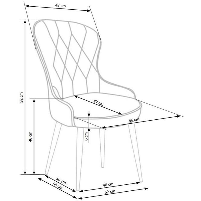 Stuhl K366 Stoff velvet/Metall Grau