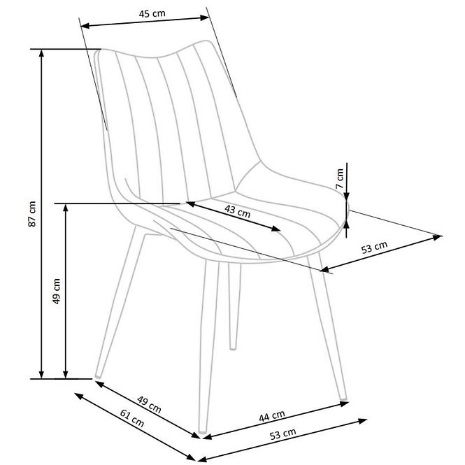 Stuhl K388 Stoff velvet/Metall dunkelgrün