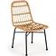 Stuhl K401 Rattan/Stoff/Metall Natural/Schwarz