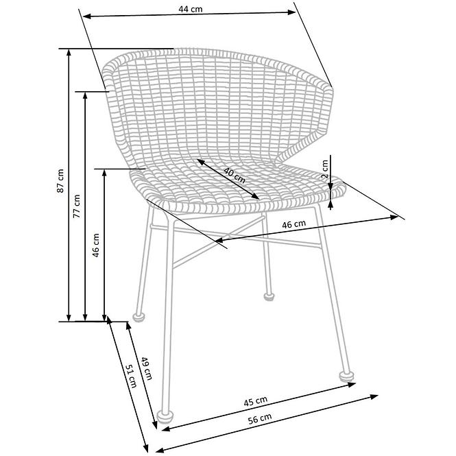 Stuhl K407 Rattan/Metall Natural