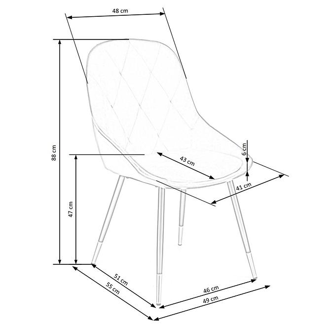 Stuhl K437 Stoff velvet/Metall dunkelgrün