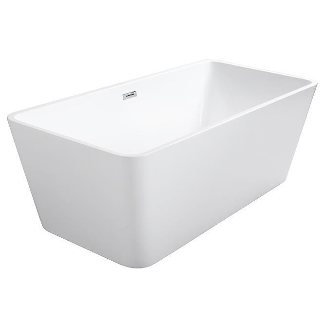 Frei stehende Badewanne Evita 160/80 + Überlaufgarnitur Click-Clack mit Überlauf Slim