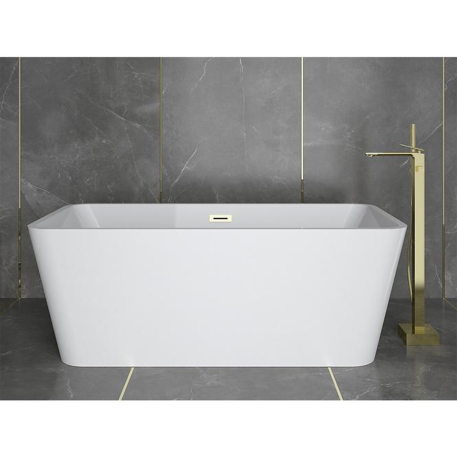 Frei stehende Badewanne Evita 160/80 + Überlaufgarnitur Click-Clack mit Überlauf Slim