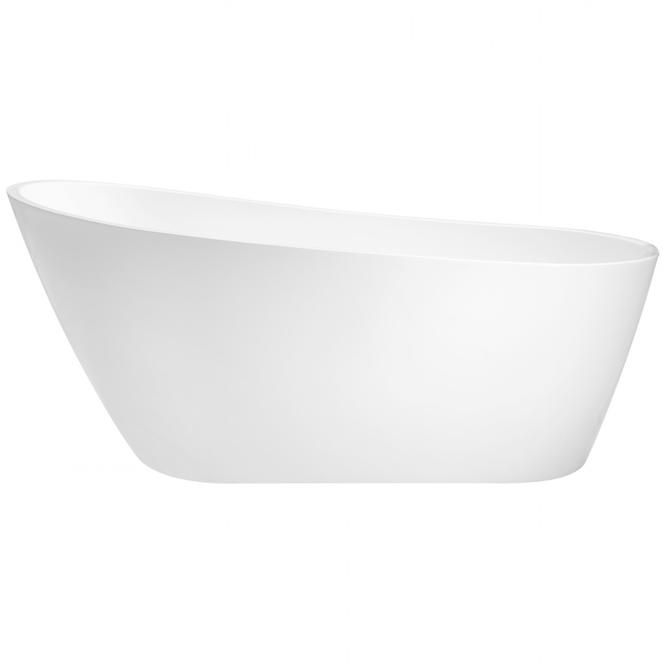 Frei stehende Badewanne Melody 150/80 Überlaufgarnitur Click-Clack mit rechteckigem Überlauf Slim Chrom