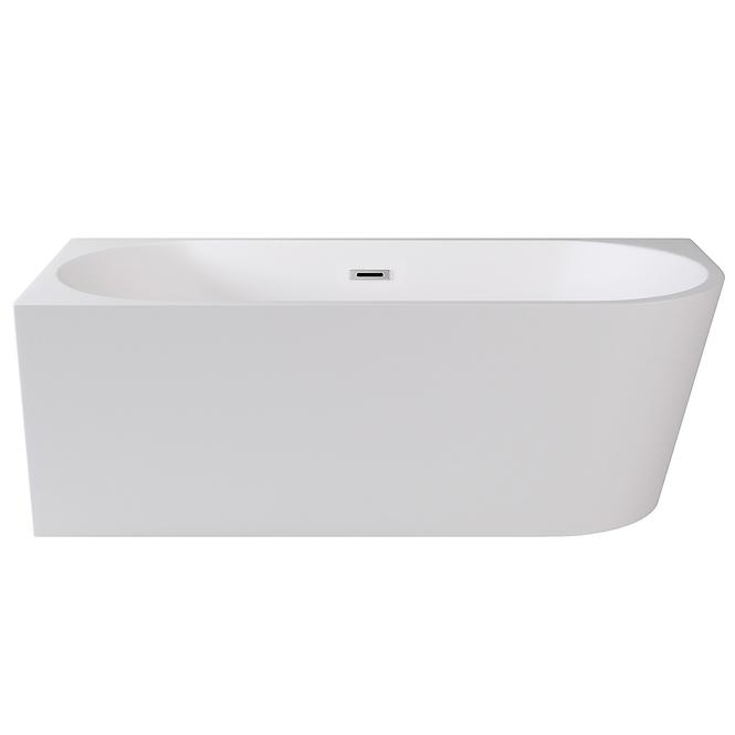 Frei stehende Eck-Badewanne Zoya 170/80 L + Click-Clack mit rechteckigem Überlauf Slim Chrom