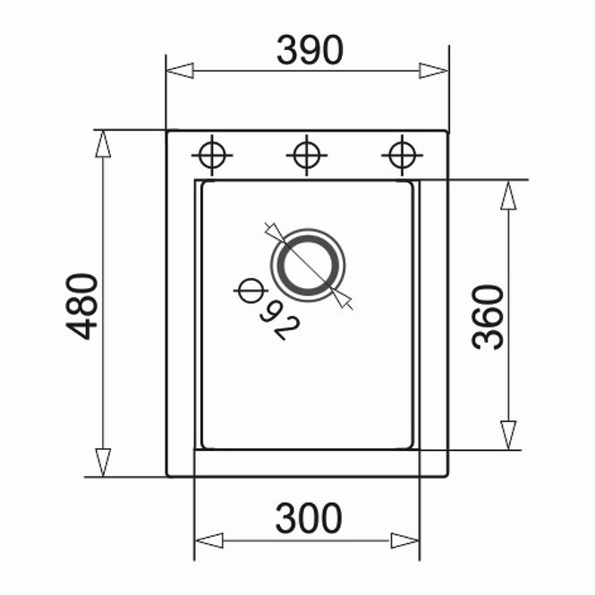 Spüle Siros Mini (39x48) Schwarz