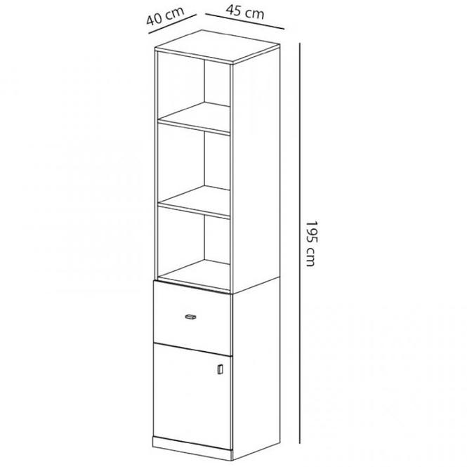 Regal Mobi 45cm Weiß/Türkis