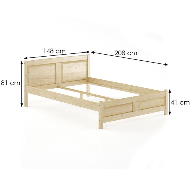 Bett kiefernholz LK104–140x200 natürlich