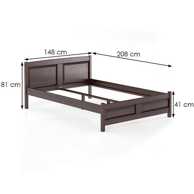 Bett kiefernholz LK104–140x200 nuss