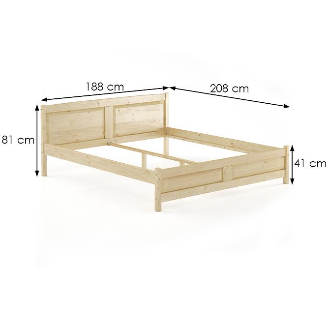 Bett kiefernholz LK104–180x200 rohe