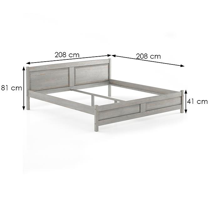 Bett kiefernholz LK104–200x200 grey