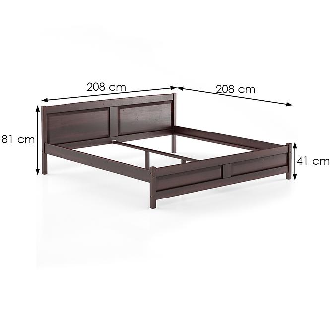 Bett kiefernholz LK104–200x200 nuss