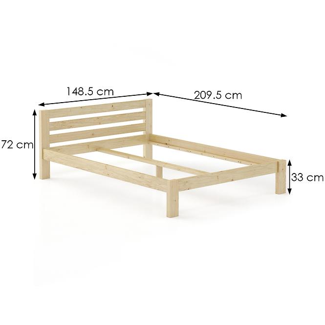 Bett kiefernholz LK105–140x200 natürlich