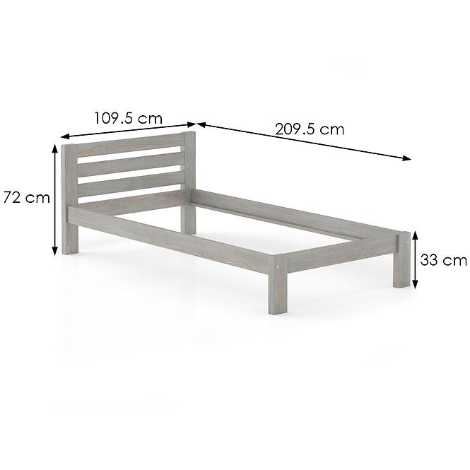 Bett Kiefer Lk127–100x200 grey