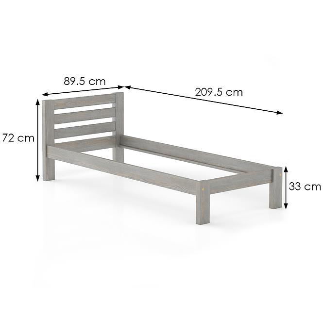 Bett Kiefer Lk127–80x200 grey