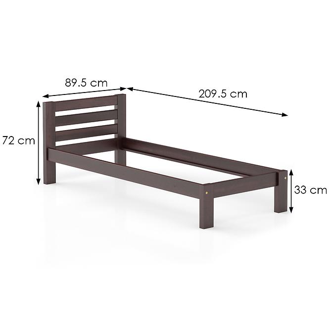 Bett Kiefer Lk127–80x200 Nuss