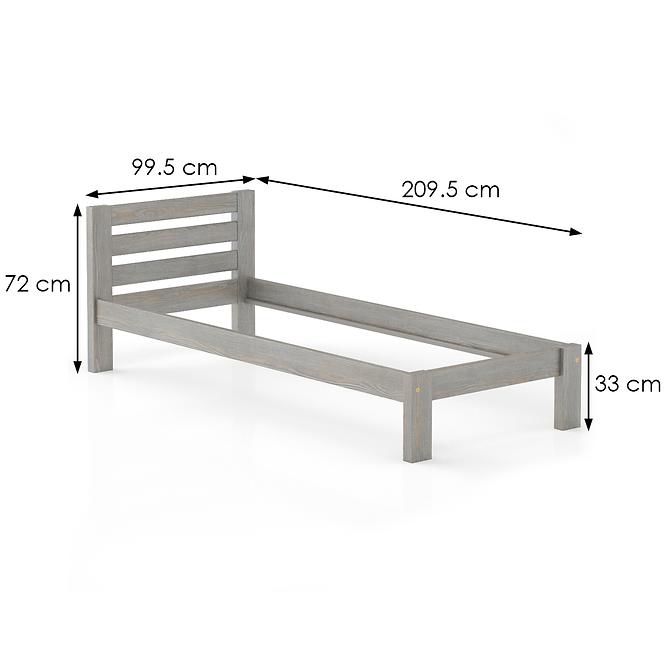 Bett Kiefer Lk127–90x200 grey