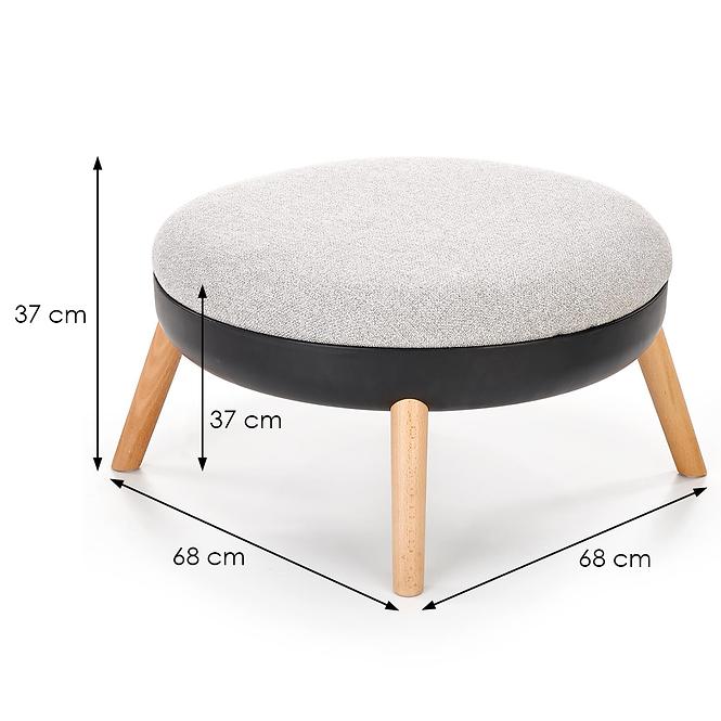 Hocker Scandi grau/weiß/schwarz