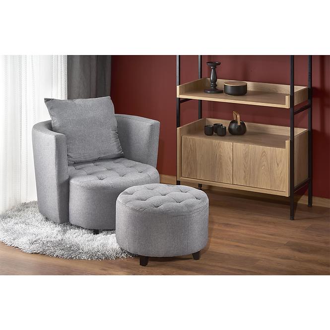 Sessel Hampton mit Hocker Aschgrau