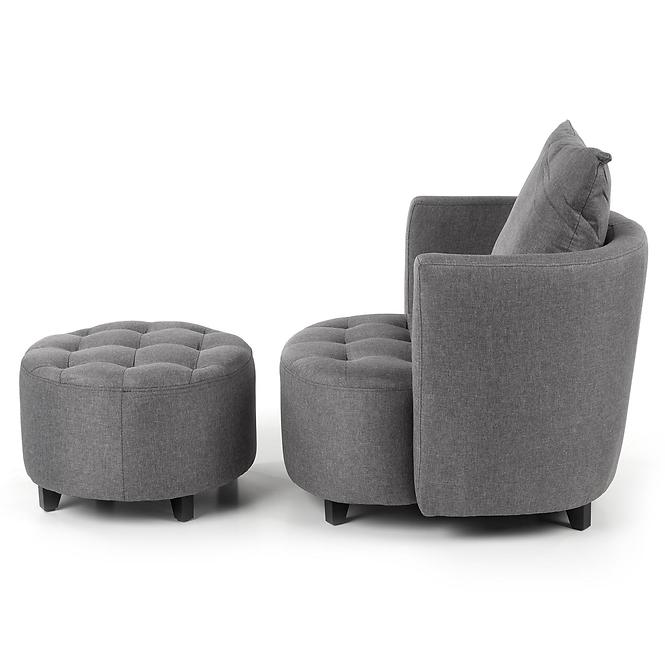 Sessel Hampton mit Hocker Aschgrau