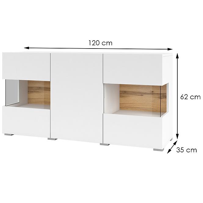 Kommode Ava 3D 25  Weiß/Weiß