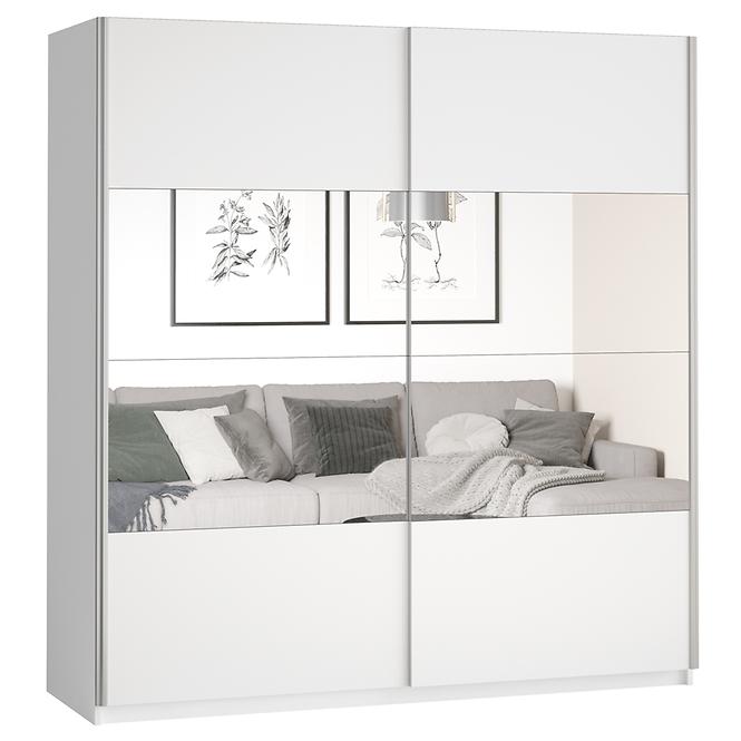 Schrank Beta 2D Gleiten mit einem Spiegel 221 58 Weiß