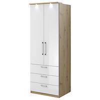 Schrank Optima 68 2D 3S artisan/weiß Glanz