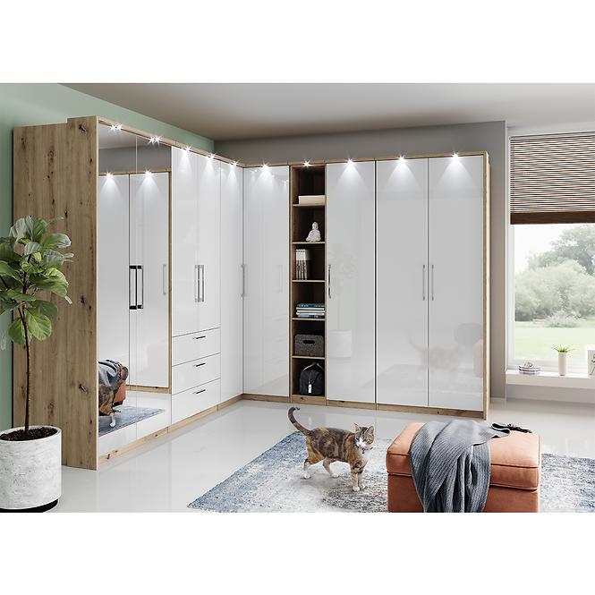 Schrank Optima 68 2D 3S artisan/weiß Glanz