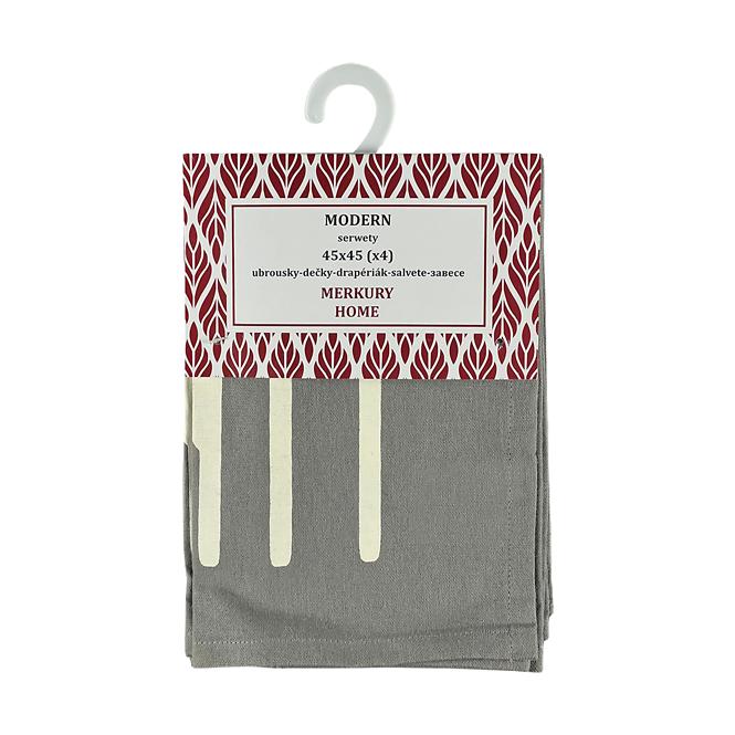 Serviette MODERN grau mit Muster 45x45 Set 4 Stk