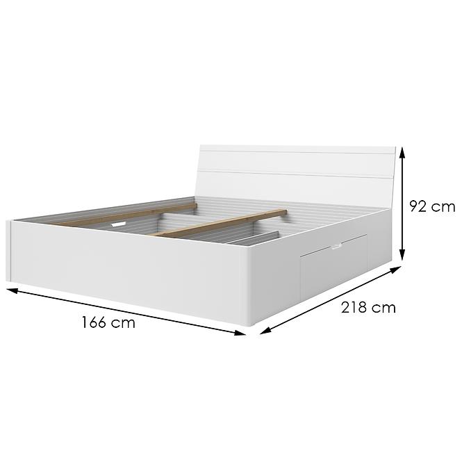 Bett 160/200 mit Schubladen Beta 51 weiß