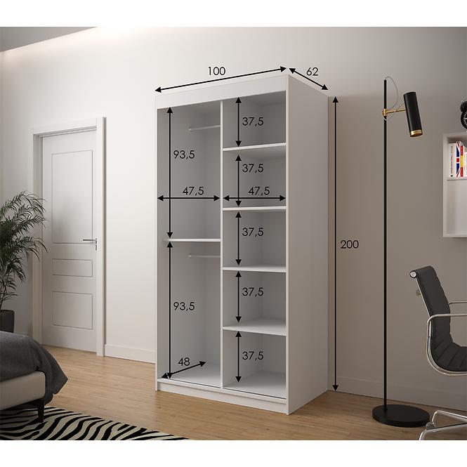 Schrank Heksagon 1 100 weiß/weiß