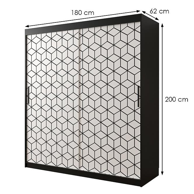 Schrank Heksagon 1 180 schwarz/weiß