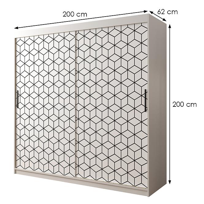 Schrank Heksagon 1 200 weiß/weiß