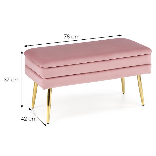 Hocker Velva rosa/gold